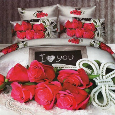 Lenjerie de pat digital print 3d (love 2)